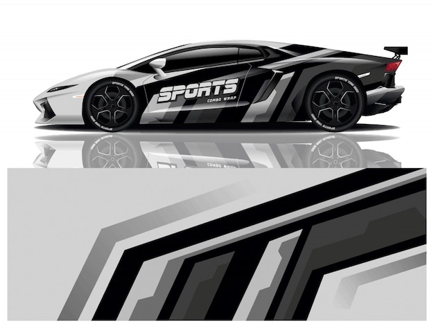 Sport car decal wrap design vector