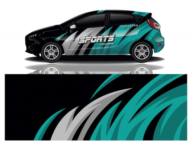 sport car decal wrap design vector