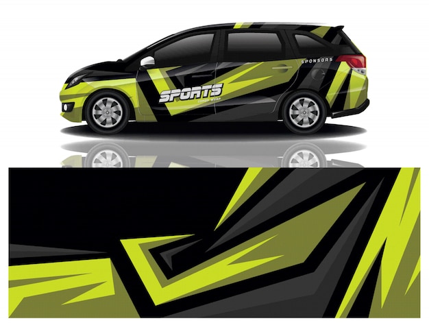 Sport car decal wrap design vector