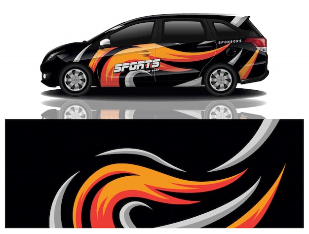 Vector sport car decal wrap design vector