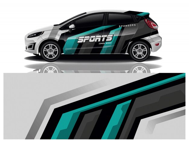 sport car decal wrap design vector