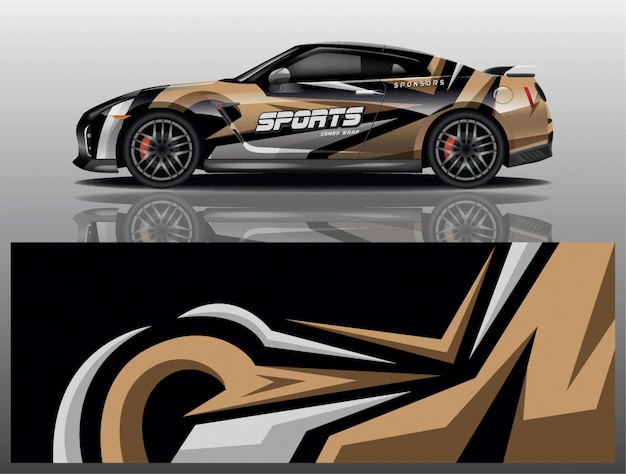 Sport car decal wrap design vector