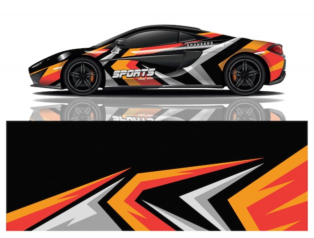 Sport car decal wrap design vector