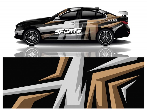 Sport car decal wrap design vector