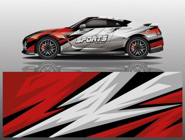 Sport car decal wrap design vector