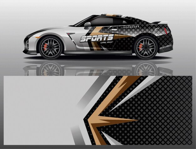 sport car decal wrap design vector