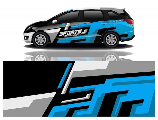 sport car decal wrap design vector