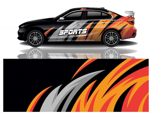 Vector sport car decal wrap design vector