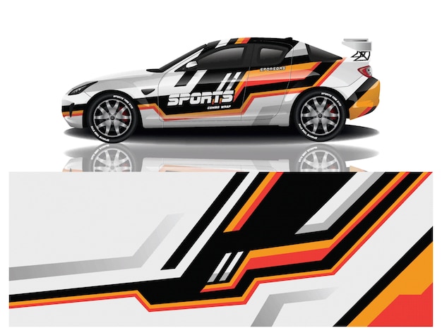 Sport car decal wrap design vector