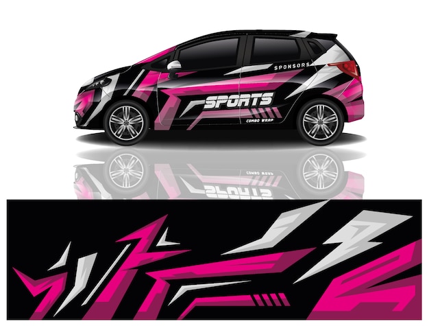 sport car decal wrap design vector