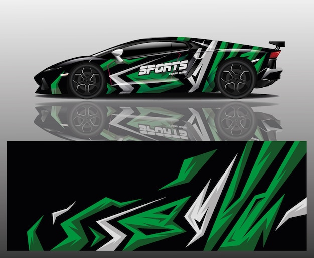 Sport car decal wrap design vector