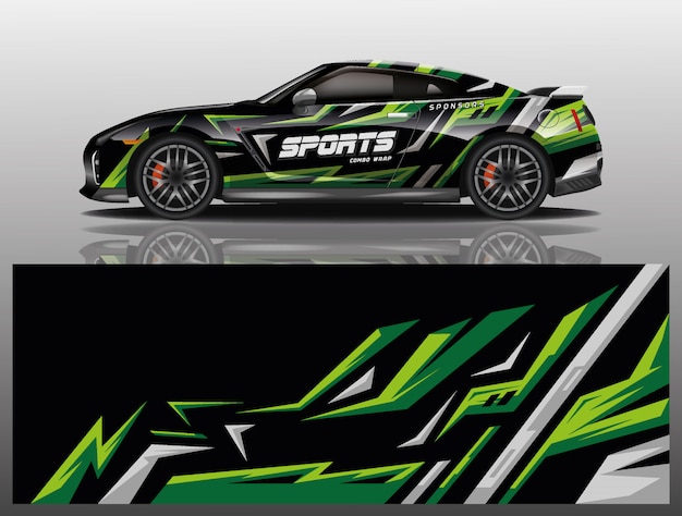 sport car decal wrap design vector