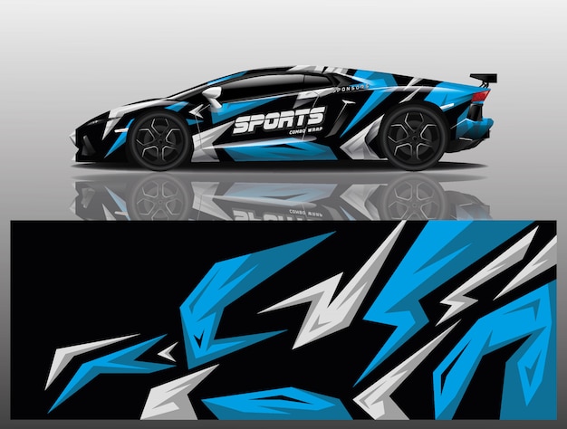 sport car decal wrap design vector