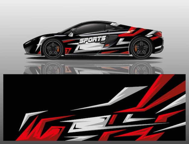 sport car decal wrap design vector