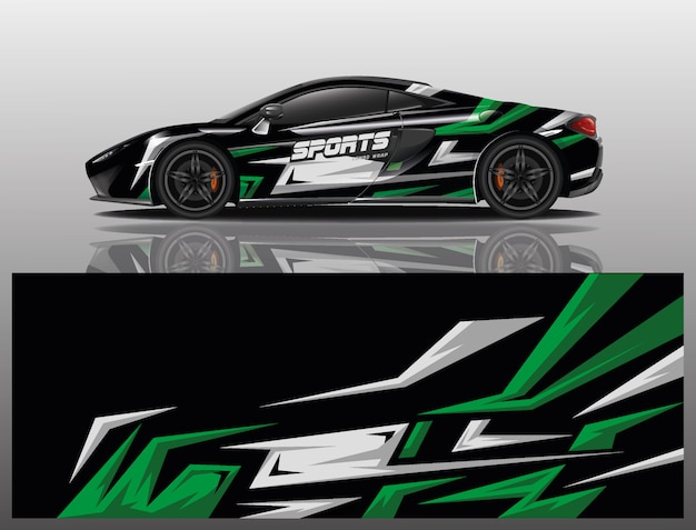 Sport car decal wrap design vector