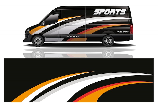 Sport car decal wrap design vector