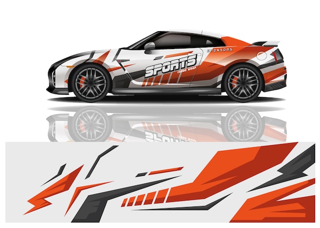 sport car decal wrap design vector