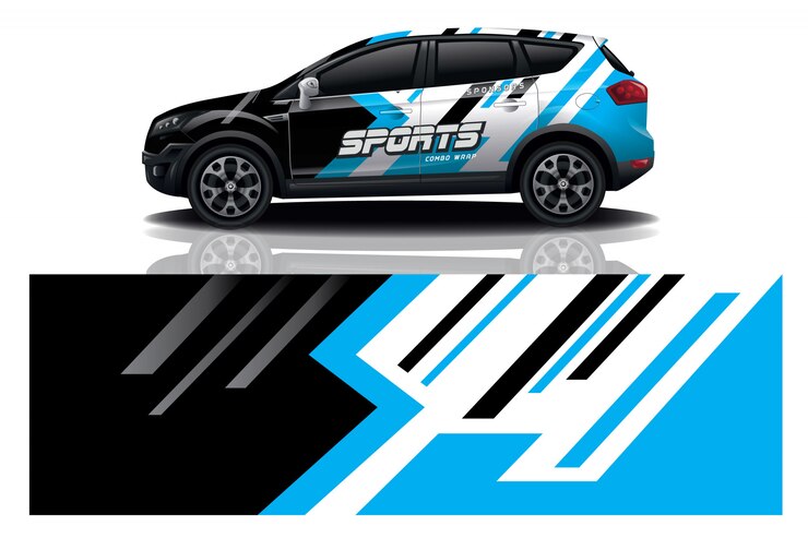 Вектор вектор дизайна упаковки спортивных автомобильных наклейки