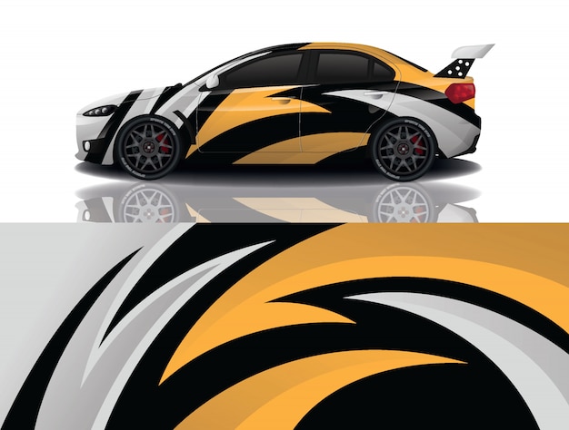 sport car decal wrap design vector