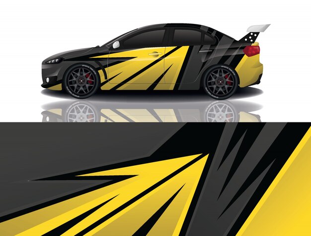 sport car decal wrap design vector