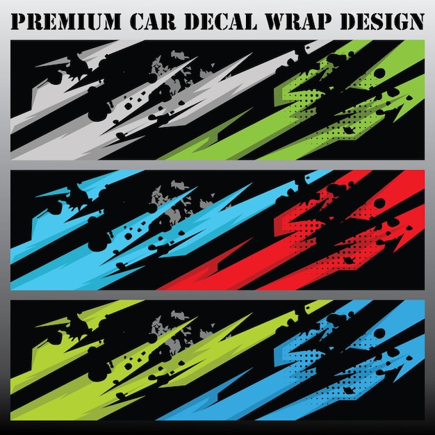 Sport car decal wrap design vector