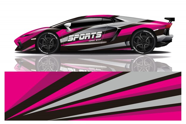 Sport car decal wrap design