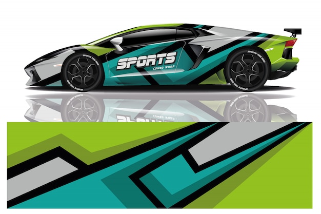 Sport car decal wrap design