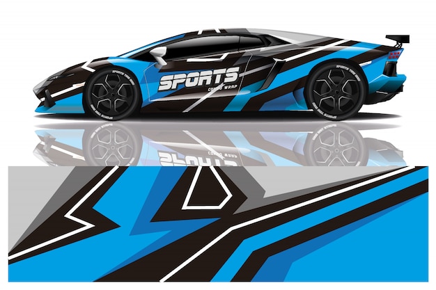 Sport car decal wrap design