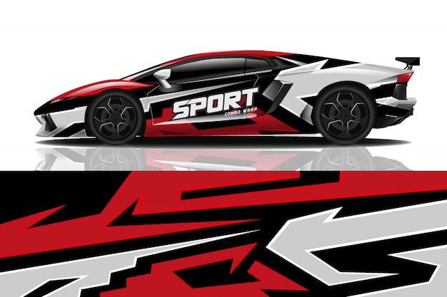 sport car decal wrap design 