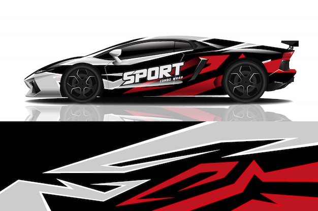 sport car decal wrap design 