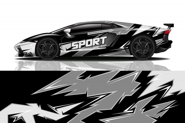 Sport car decal wrap design