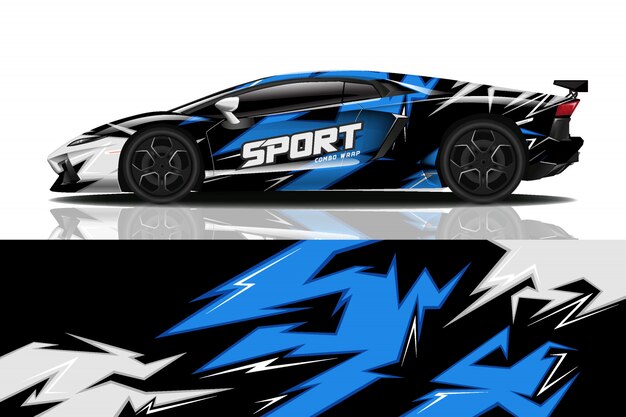 Sport car decal wrap design