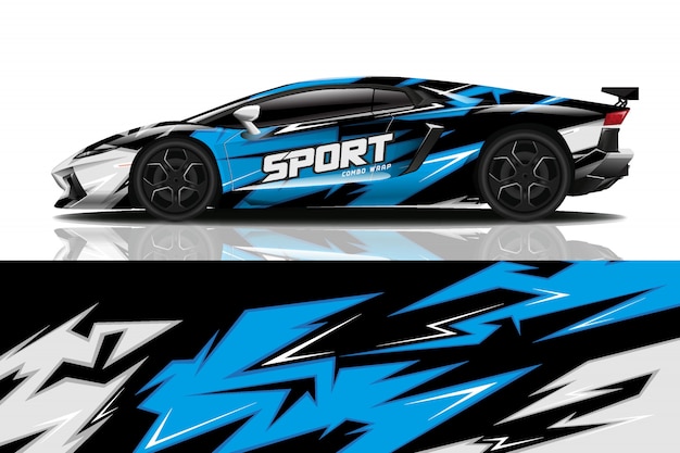 sport car decal wrap design 