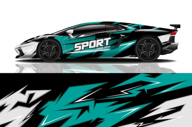 sport car decal wrap design 