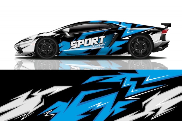 sport car decal wrap design 