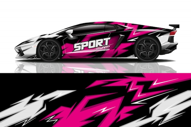 Vector sport car decal wrap design