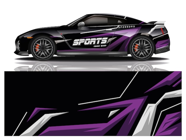 Sport car decal wrap design