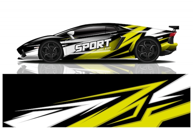 sport car decal wrap design  