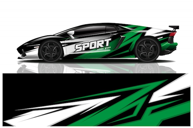 Sport car decal wrap design