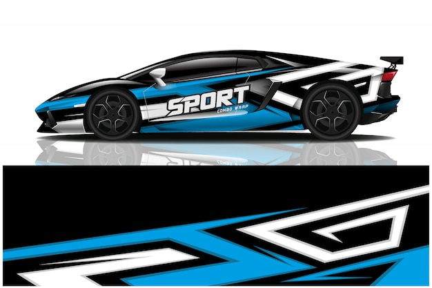 sport car decal wrap design  