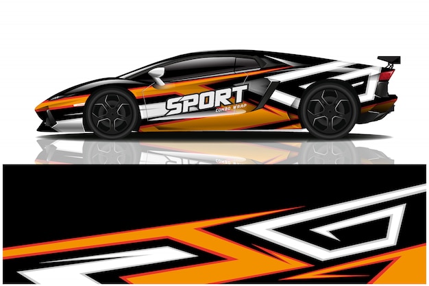 sport car decal wrap design  