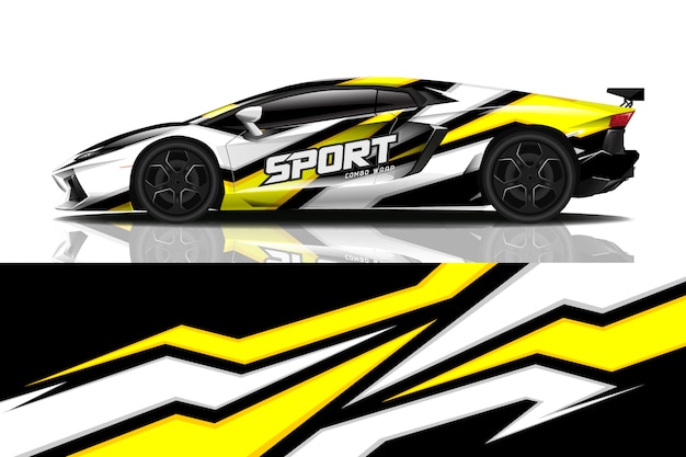 sport car decal wrap design