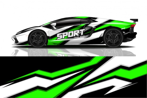 sport car decal wrap design