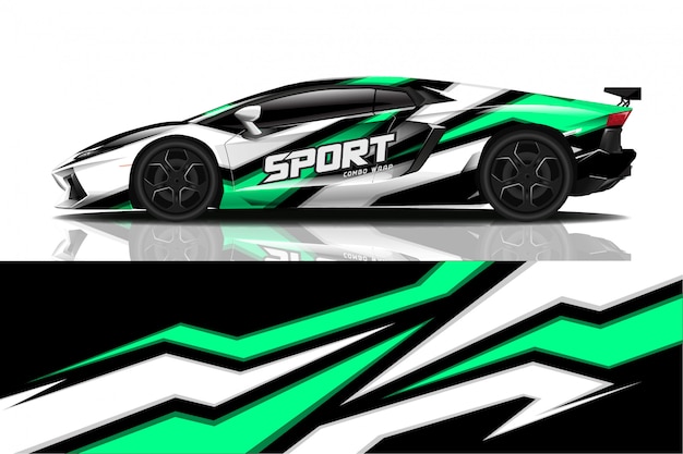 sport car decal wrap design