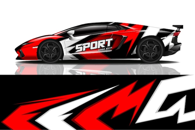 sport car decal wrap design