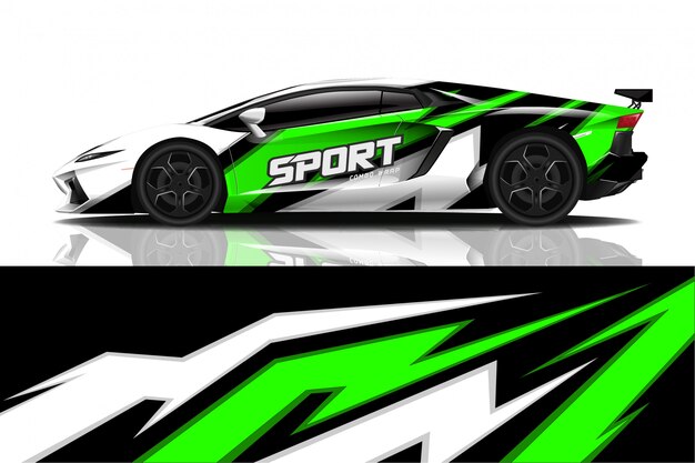 sport car decal wrap design