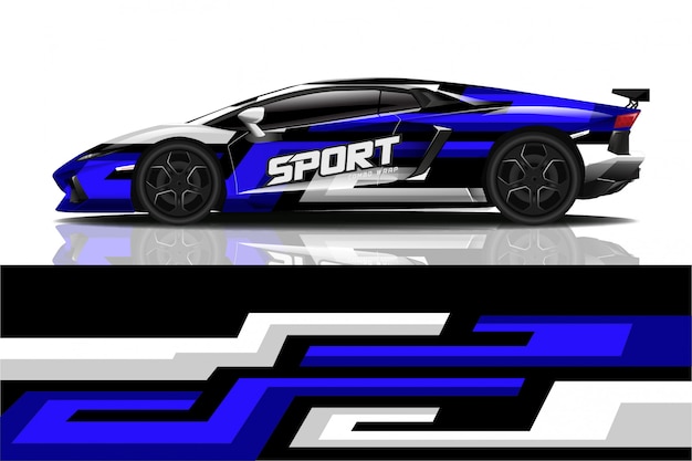 sport car decal wrap design