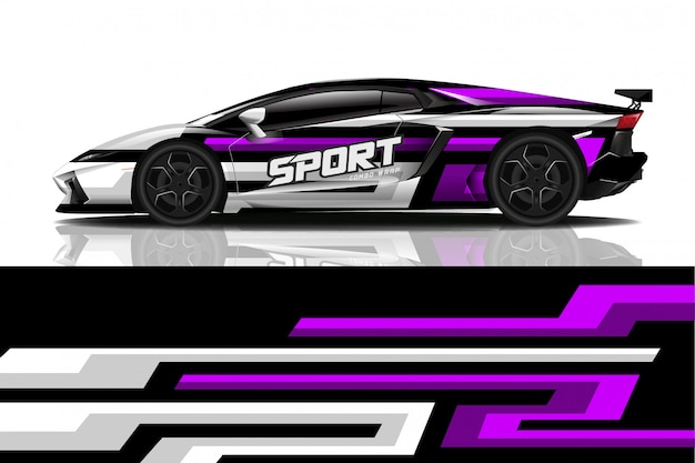 sport car decal wrap design