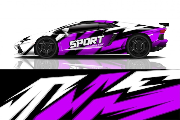 sport car decal wrap design