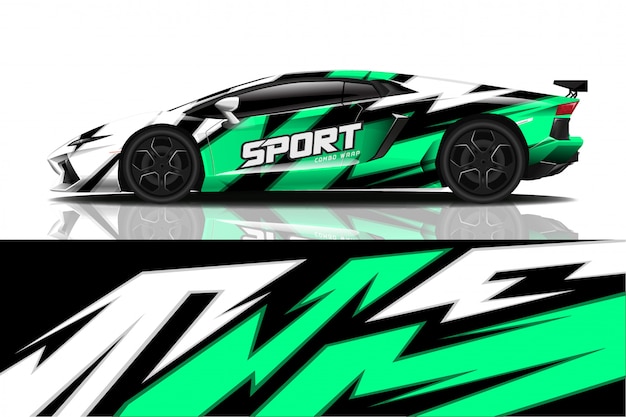 Vector sport car decal wrap design